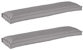 vidaXL Cushions para Palete para Banco 2 pcs Cinzento 150x40x8 cm Tecido Oxford
