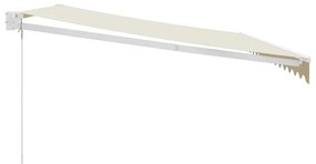 Toldo retrátil 4x3 m tecido e alumínio cor creme