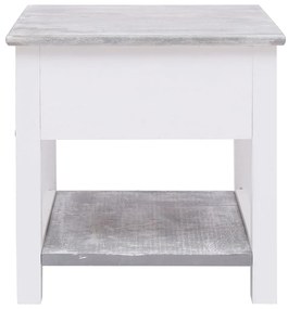 Mesa de apoio 40x40x40 cm madeira de paulownia cinzento