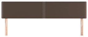 Cabeceira de cama 2 pcs couro artificial 90x5x78/88 cm castanho