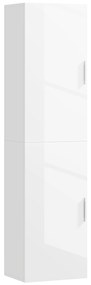 Coluna Casa de Banho de Parede Armário Alto Casa de Banho com Prateleiras Ajustáveis e 2 Portas  40x30x160 cm Branco