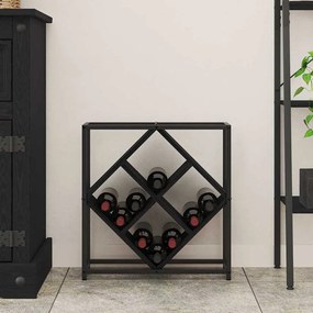 Rack de Vinho Carvalho Preto 51x18x52,5 cm Madeira Compensada