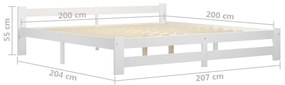 Estrutura de cama 200x200 cm pinho maciço branco