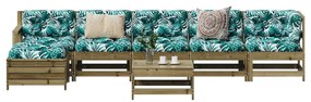 vidaXL 7 pcs conjunto lounge de jardim madeira de pinho impregnada