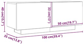 Móvel de TV 100x35x40 cm derivados de madeira cinzento sonoma