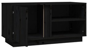 Móvel de TV 80x35x40,5 cm madeira de pinho maciça preto