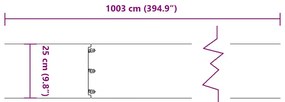 Orlas de relvado 10 pcs preto 25x103 cm aço laminado a frio