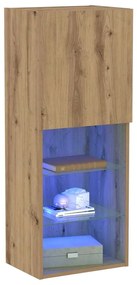 Estante para TV vidaXL com Luzes LED Carvalho Artesanal 40,5x30x102 cm