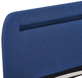 Estrutura de cama com LED em tecido 160x200 cm azul