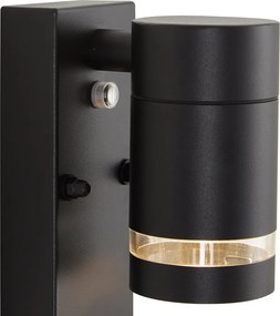 Candeeiro de Parede Exterior Moderno Preto IP44 com Sensor Crepuscular - Ensam