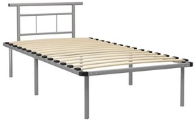 Estrutura de cama 100x200 cm metal cinzento