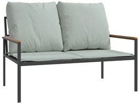 3 pcs conjunto lounge de jardim com almofadões aço antracite