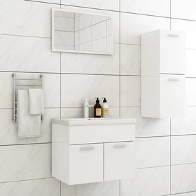 vidaXL Conj. móveis casa de banho derivados madeira branco brilhante