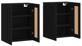 Móveis de parede 2 pcs derivados de madeira preto