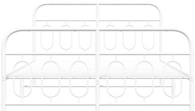 Estrutura de cama com cabeceira e pés 140x200 cm metal branco