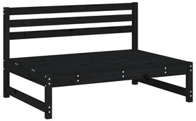 4 pcs conjunto lounge de jardim madeira de pinho maciça preto