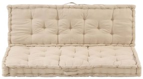 Almofadões p/ sofá de paletes 2 pcs algodão bege