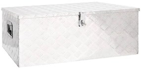 Caixa de arrumação 100x55x37 cm alumínio prateado
