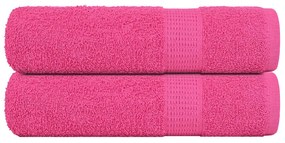 vidaXL Toalhas de mãos 2 pcs 50x100 cm 360 gsm 100% algodão rosa