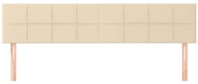 Cabeceira de cama 2 pcs tecido 90x5x78/88 cm creme