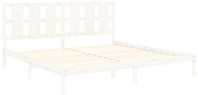 Estrutura de cama super king 180x200 cm madeira maciça branco