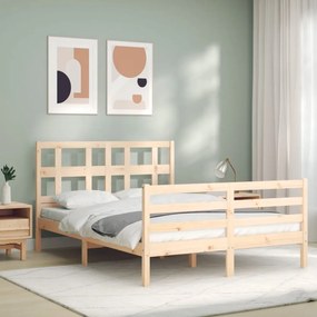 Estrutura de cama com cabeceira 120x200 cmmadeira maciça