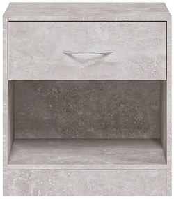 Mesas de cabeceira c/ gaveta 2 pcs cinzento cimento