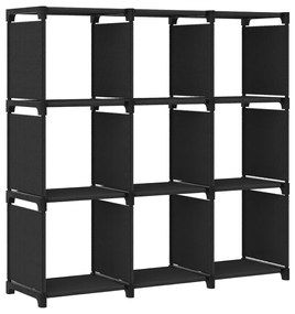 vidaXL Unidade de prateleiras 9 cubos 103x30x107,5 cm tecido preto