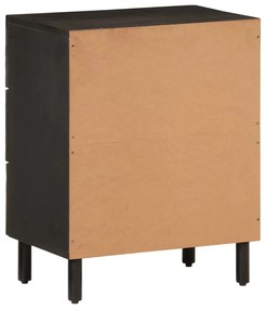 Mesa de cabeceira 50x33x60 cm madeira de mangueira maciça preto