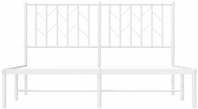 Estrutura de cama com cabeceira 135x190 cm metal branco