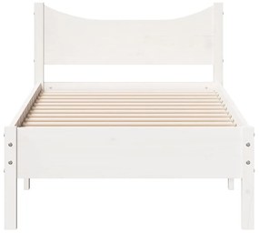 Cama sem colchão 90x200 cm madeira de pinho maciça branco