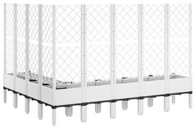 Vaso/floreira jardim c/ treliça 200x160x142 cm PP branco