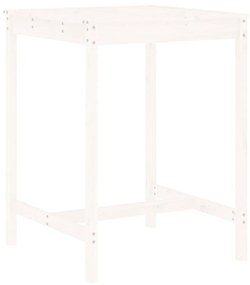 3 pcs conjunto de bar para jardim pinho maciço branco