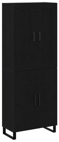 Highboard Carvalho Preto 69.5x34x180 cm Madeira de Engenharia