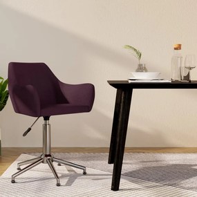 vidaXL Cadeira de jantar giratória tecido roxo