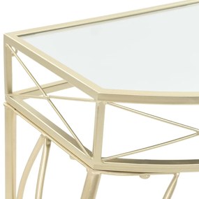 Mesa de apoio de estilo francês metal 82x39x76 cm dourado
