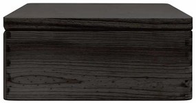 Caixa de madeira tampa preta 40x30x13 cm pinho madeira maciça