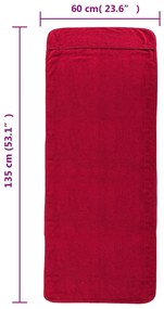Toalhas de praia 4 pcs 60x135 cm tecido 400 GSM bordô