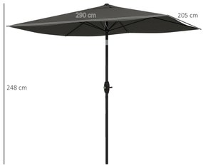 Chapéu de Sol de Jardim 300x200x248 cm Proteção UV50+ Chapéu de Sol de