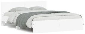 vidaXL Estrutura de cama c/ cabeceira e luzes LED 150x200 cm branco