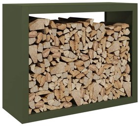 Suporte para lenha 100x40x80 cm aço verde