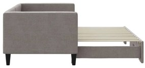 Sofá-cama com gavetão 80x200 cm tecido cinzento-acastanhado