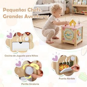 Cubo de atividades de madeira Montessori Brinquedos sensoriais educativos para bebés a partir dos 18 meses