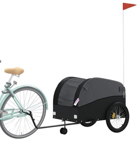 Reboque para bicicleta 45 kg ferro preto