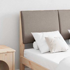 vidaXL Cabeceira estofada Cinzento-acastanhado 120 cm