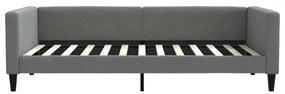 Sofá-cama com gavetão 100x200 cm tecido cinzento-escuro
