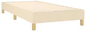 Cama box spring c/ colchão e LED 90x190 cm tecido cor creme