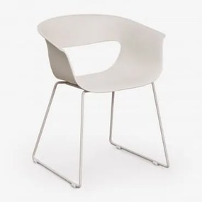 Pack De 4 Cadeiras De Jantar Em Polipropileno E Aço Alanys Branco Pedra - Sklum