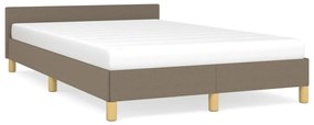 vidaXL Estrutura de cama sem colchão 120x190cm tecido cinzento