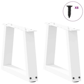 Mesa de jantar pernas 2pcs forma de V 30x(30-31,3)cm aço branco